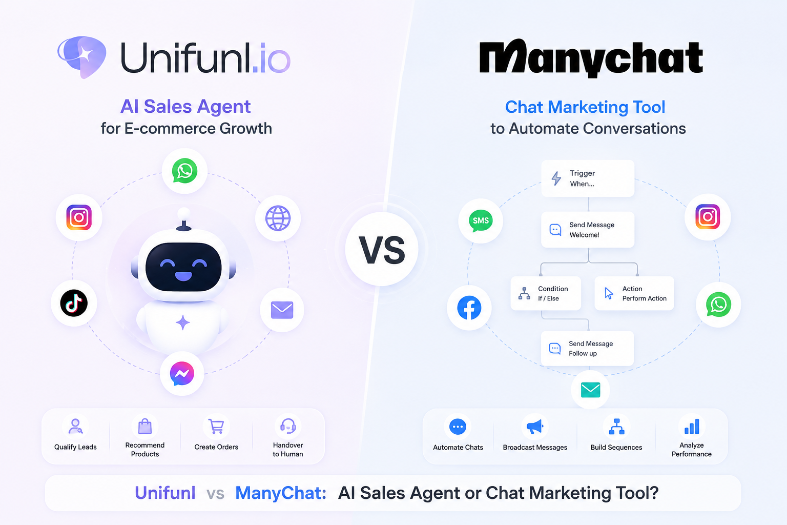 Unifunl vs ManyChat: AI Sales Agent or Chat Marketing Tool?