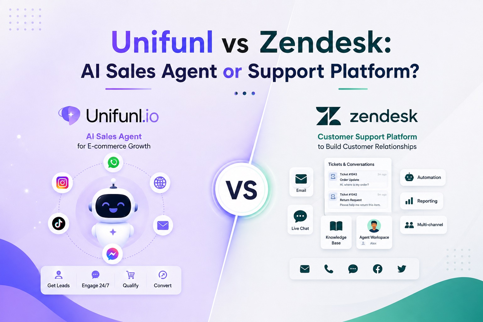 Unifunl vs Zendesk: AI Sales Agent or Support Platform?